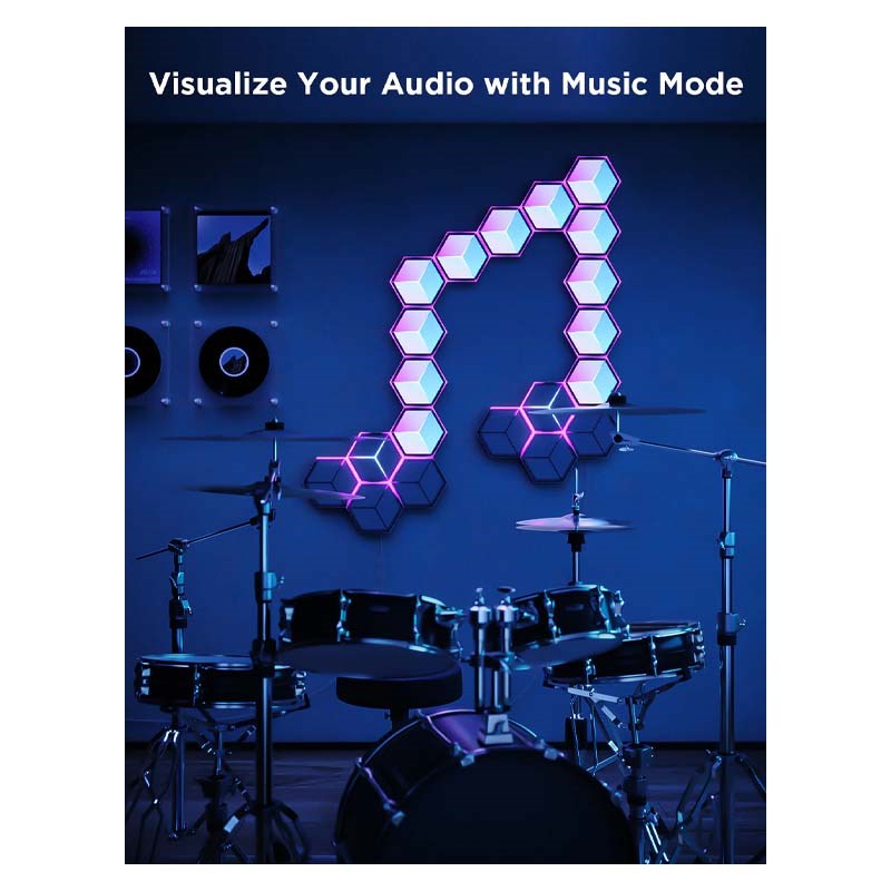 Govee Glide Hexagon Light Panels Ultra 7 Pack - H606A - Meteor Grey Govee Glide Hexagon Light Panels Ultra 7 Pack - H606A - Meteor Grey